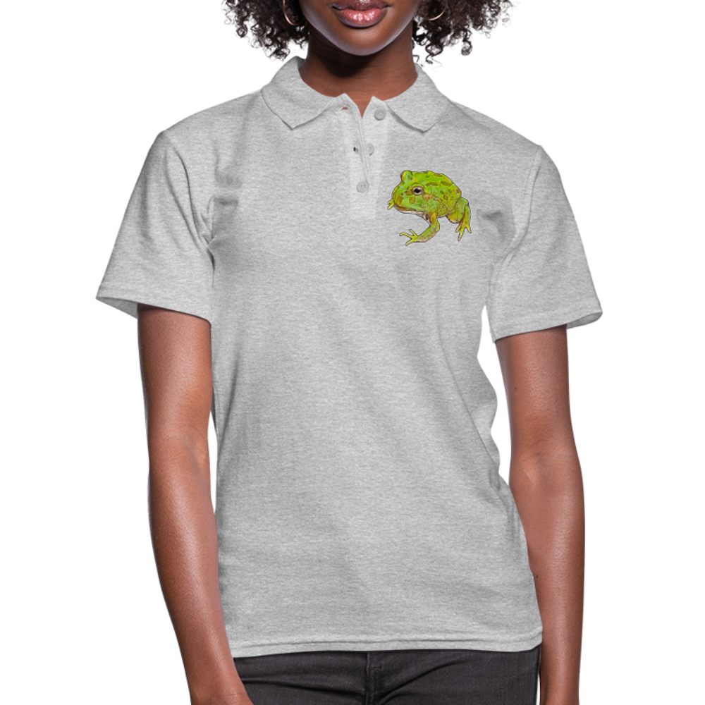 Frauen Polo Shirt Ceratophrys cranwelli Peppermint Blue - Grau meliert
