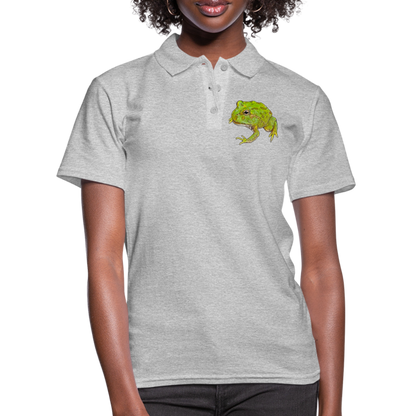 Frauen Polo Shirt Ceratophrys cranwelli Peppermint Blue - Grau meliert