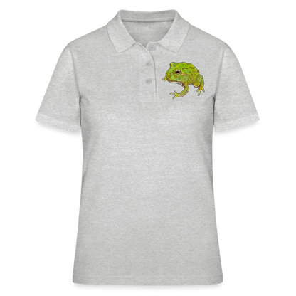 Frauen Polo Shirt Ceratophrys cranwelli Peppermint Blue - Grau meliert