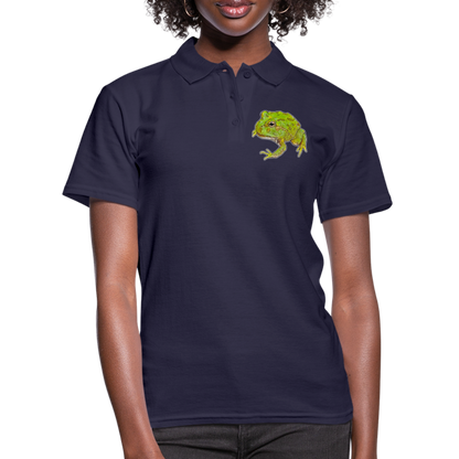 Frauen Polo Shirt Ceratophrys cranwelli Peppermint Blue - Navy