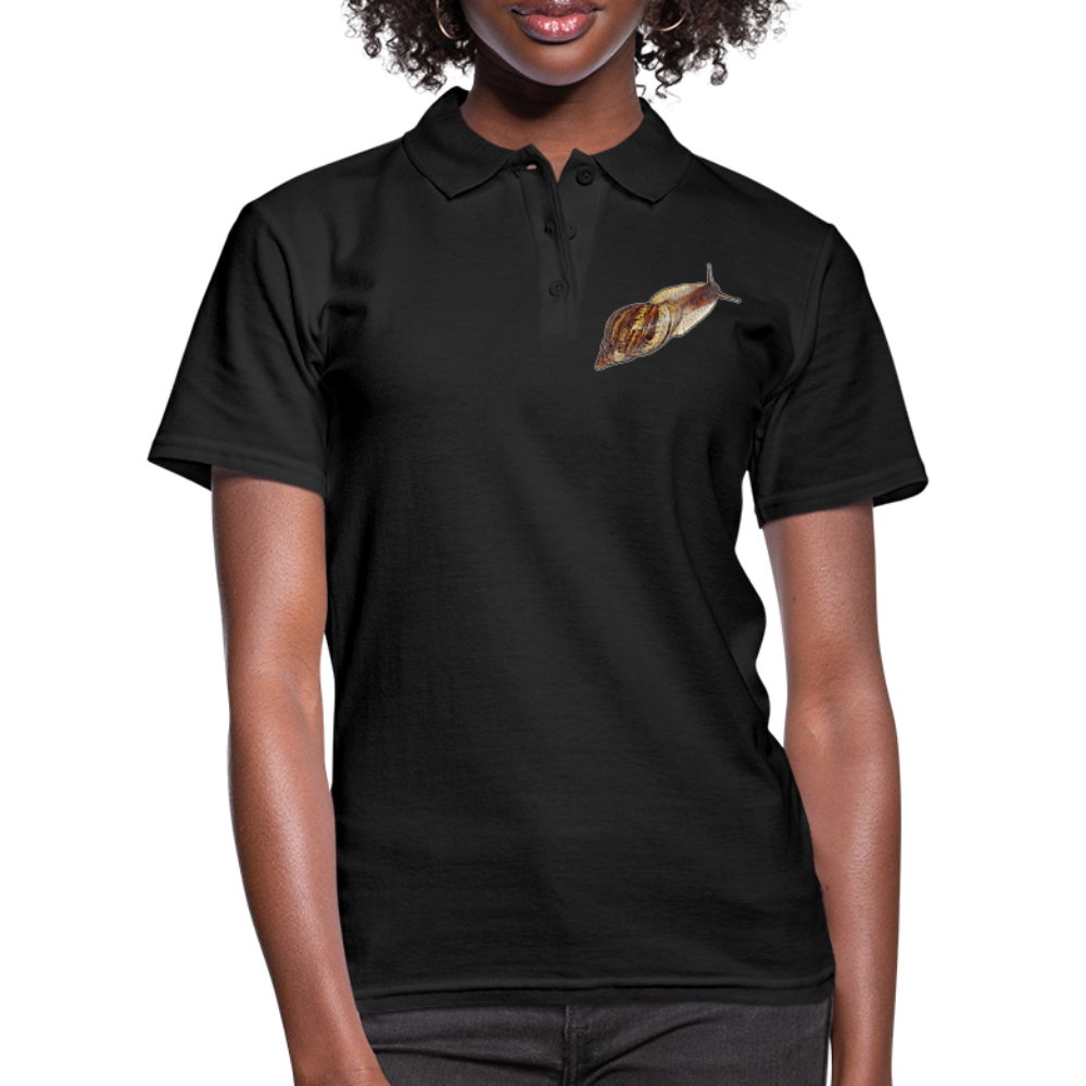 Frauen Polo Shirt Achatina reticulata wildfarben - Schwarz