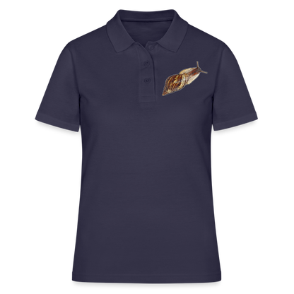 Frauen Polo Shirt Achatina reticulata wildfarben - Navy