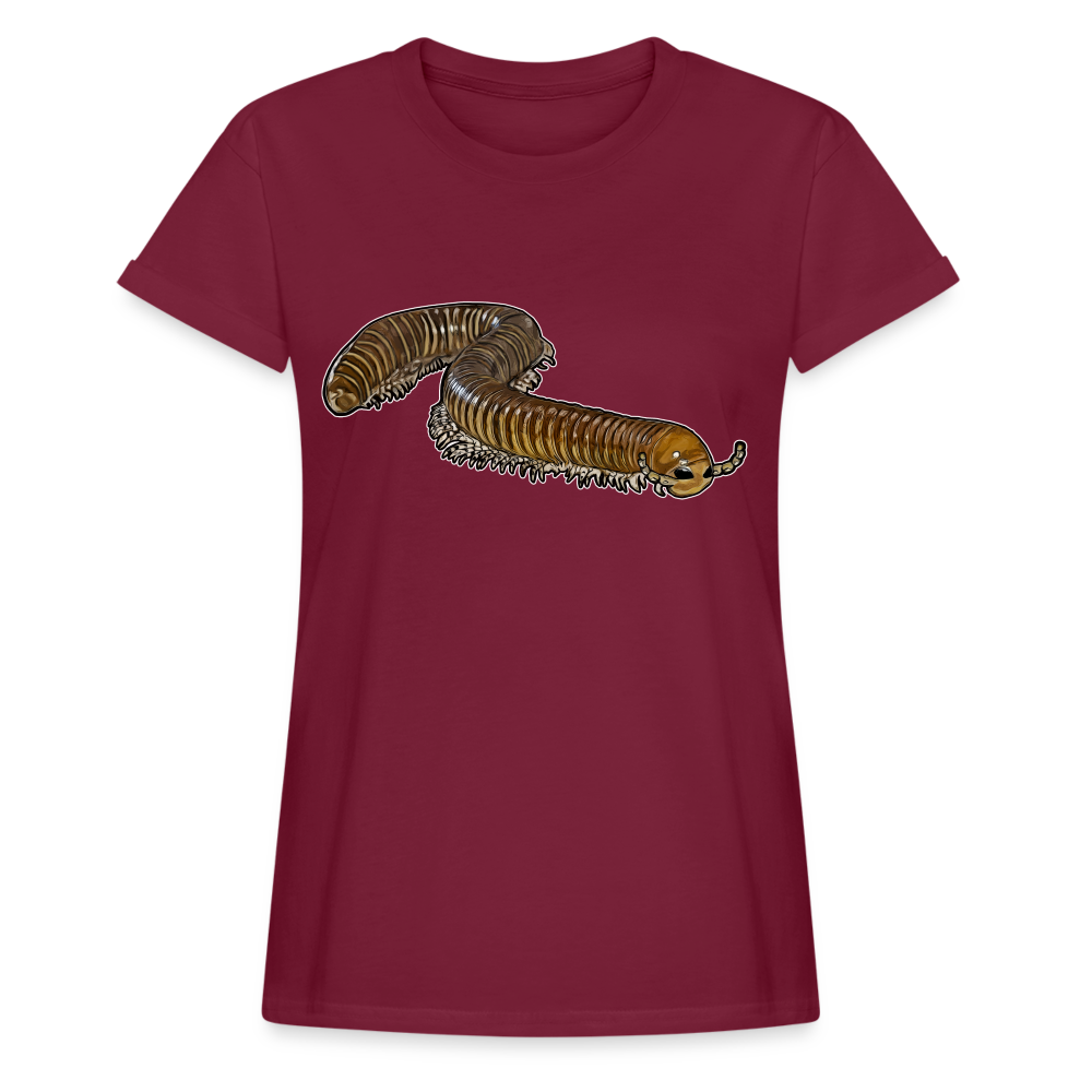 Frauen Oversized T-Shirt Telodeinopus aoutii - Bordeaux
