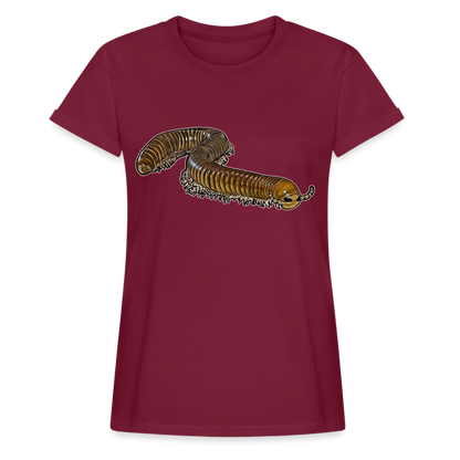 Frauen Oversized T-Shirt Telodeinopus aoutii - Bordeaux