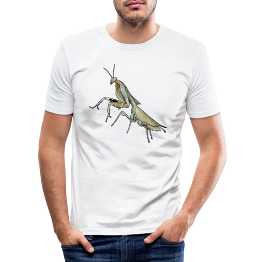 Männer Slim Fit T-Shirt Deroplatys truncata female - weiß