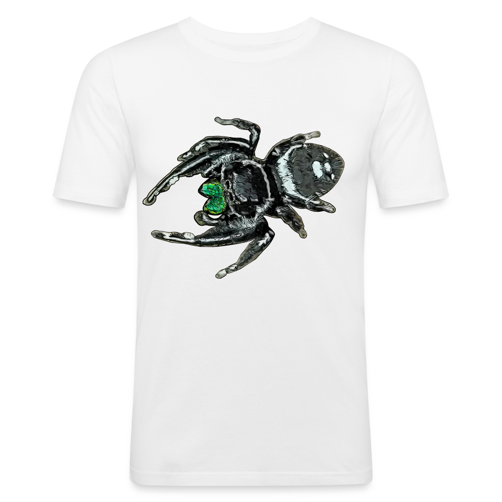 Männer Slim Fit T-Shirt Phidippus regius White Bahamas male - weiß
