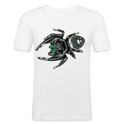 Männer Slim Fit T-Shirt Phidippus regius White Bahamas male - weiß