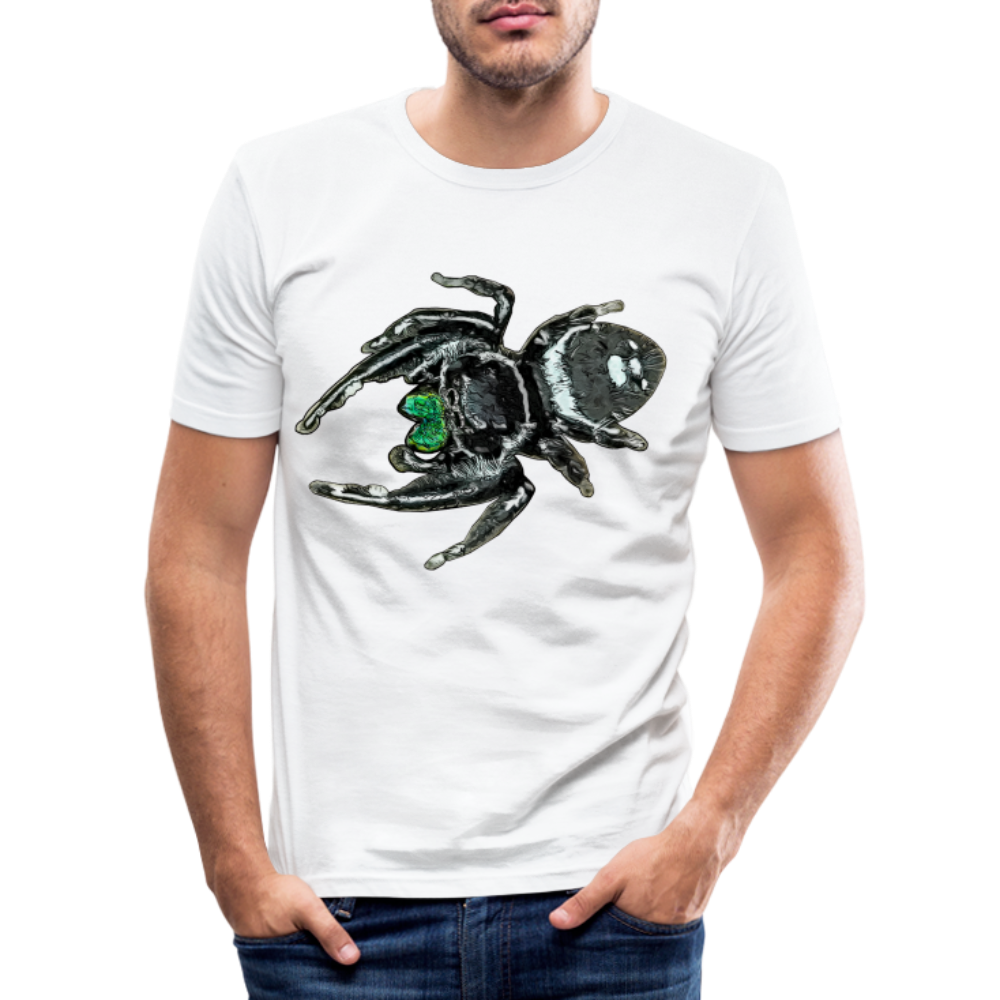 Männer Slim Fit T-Shirt Phidippus regius White Bahamas male - weiß