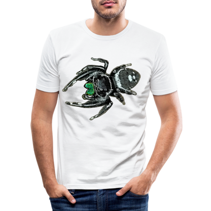 Männer Slim Fit T-Shirt Phidippus regius White Bahamas male - weiß