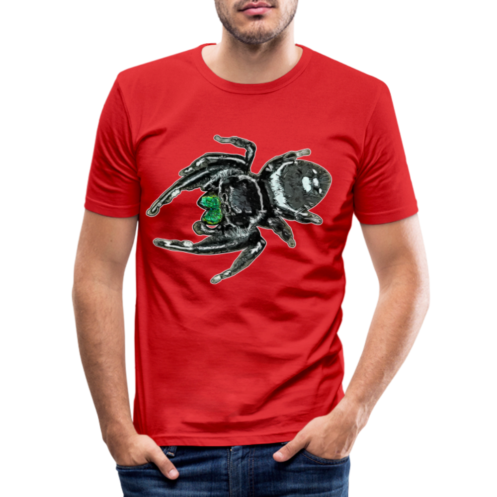 Männer Slim Fit T-Shirt Phidippus regius White Bahamas male - Rot