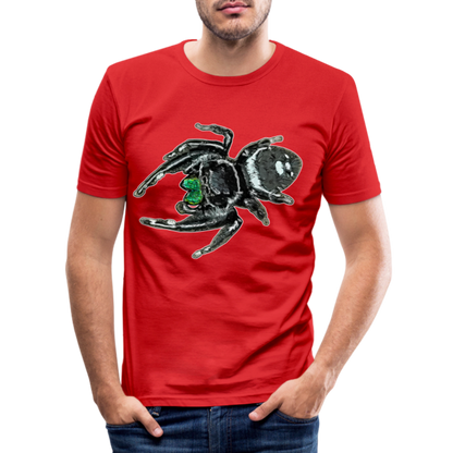 Männer Slim Fit T-Shirt Phidippus regius White Bahamas male - Rot