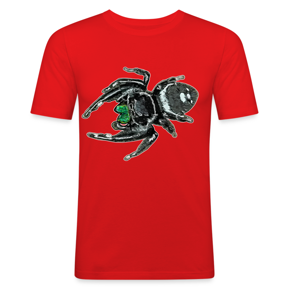 Männer Slim Fit T-Shirt Phidippus regius White Bahamas male - Rot
