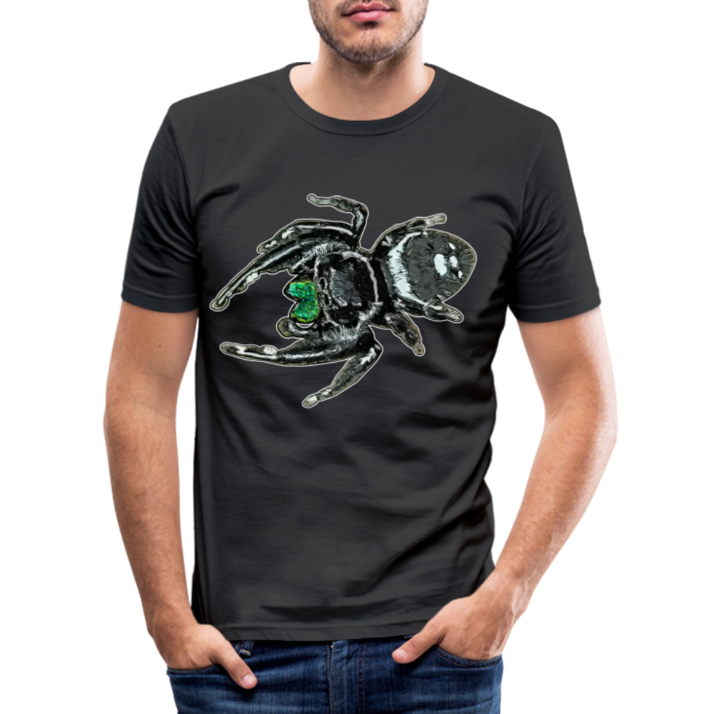 Männer Slim Fit T-Shirt Phidippus regius White Bahamas male - Schwarz