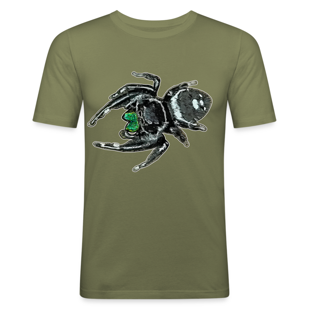 Männer Slim Fit T-Shirt Phidippus regius White Bahamas male - khaki Grün