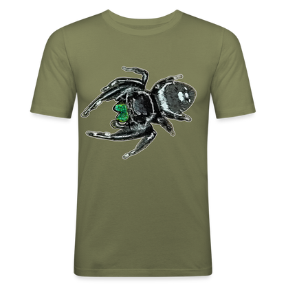 Männer Slim Fit T-Shirt Phidippus regius White Bahamas male - khaki Grün