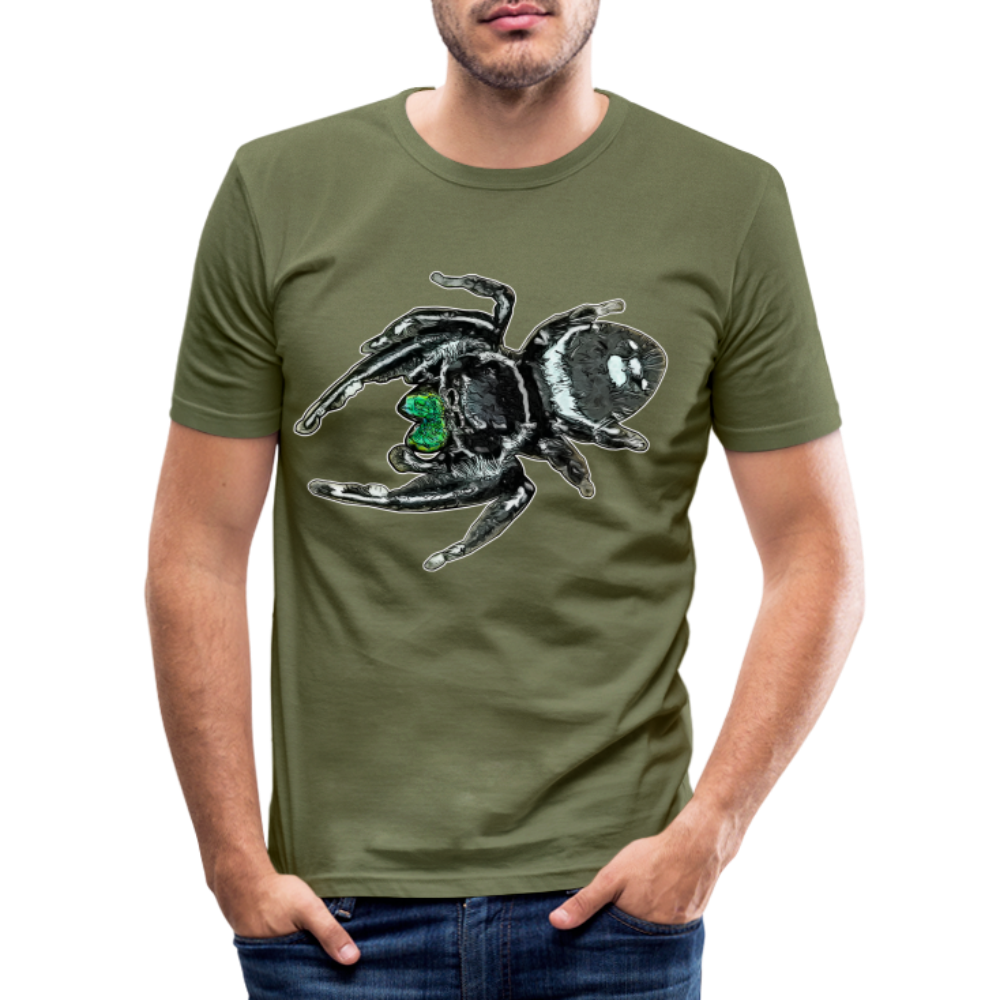 Männer Slim Fit T-Shirt Phidippus regius White Bahamas male - khaki Grün