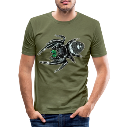 Männer Slim Fit T-Shirt Phidippus regius White Bahamas male - khaki Grün