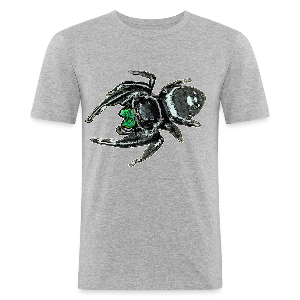 Männer Slim Fit T-Shirt Phidippus regius White Bahamas male - Grau meliert