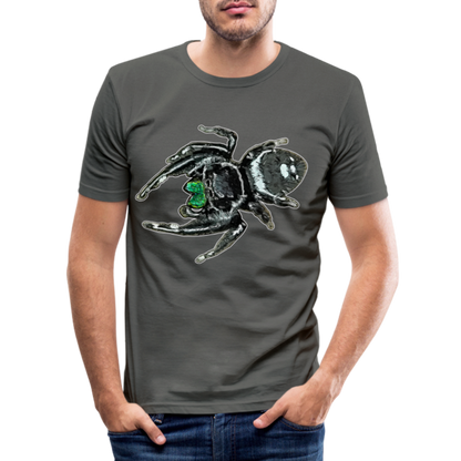 Männer Slim Fit T-Shirt Phidippus regius White Bahamas male - Graphite