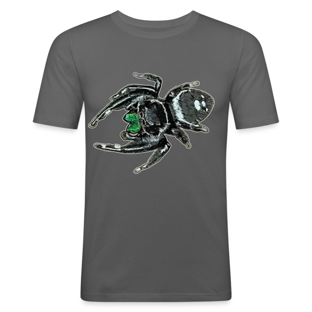 Männer Slim Fit T-Shirt Phidippus regius White Bahamas male - Graphite