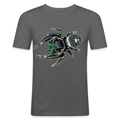 Männer Slim Fit T-Shirt Phidippus regius White Bahamas male - Graphite