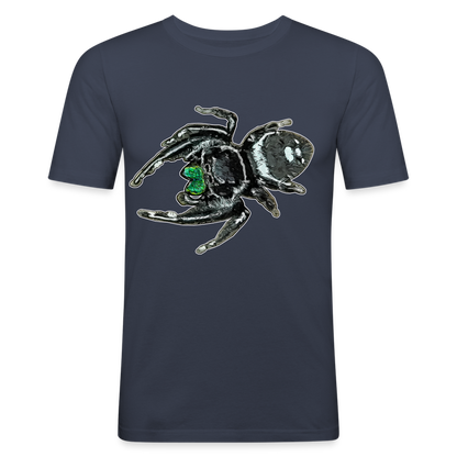 Männer Slim Fit T-Shirt Phidippus regius White Bahamas male - Navy