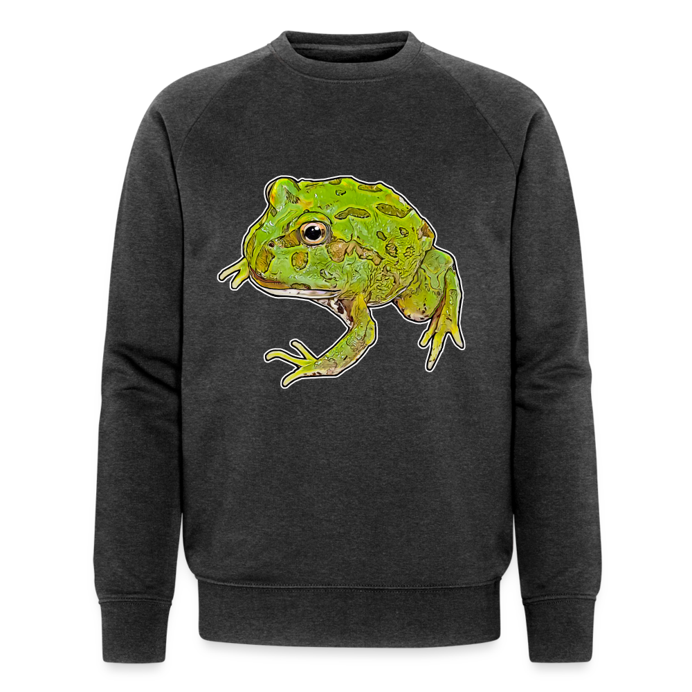 Männer Stanley & Stella Bio-Sweatshirt Ceratophrys cranwelli Peppermint Blue - Dunkelgrau meliert
