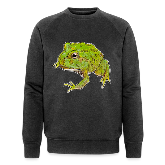 Männer Stanley & Stella Bio-Sweatshirt Ceratophrys cranwelli Peppermint Blue - Dunkelgrau meliert