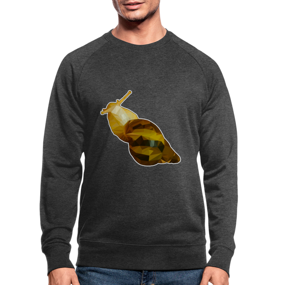 Männer Stanley & Stella Bio-Sweatshirt Achatina reticulata Low Poly - Dunkelgrau meliert