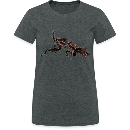 Frauen Gildan Heavy T-Shirt Phyllocrania paradoxa female 2 - Dunkelgrau meliert