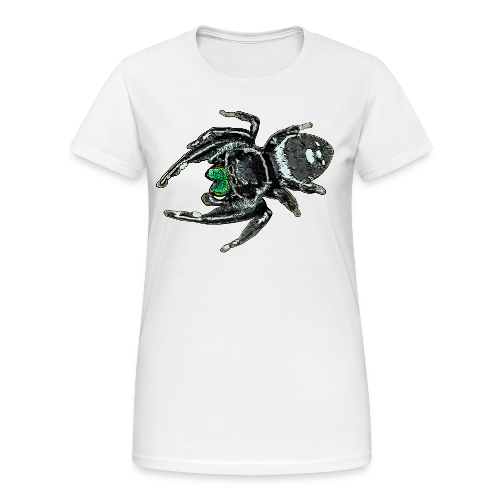 Frauen Gildan Heavy T-Shirt Phidippus regius White Bahamas male - weiß