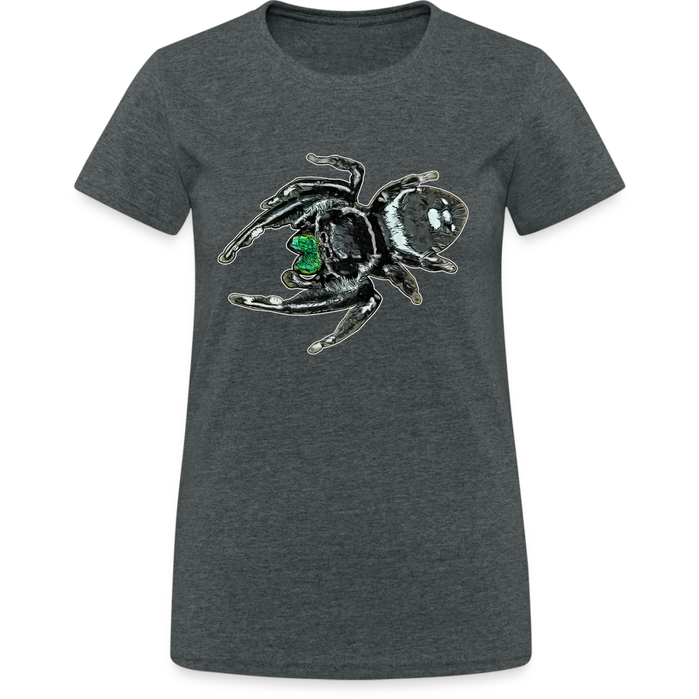 Frauen Gildan Heavy T-Shirt Phidippus regius White Bahamas male - Dunkelgrau meliert