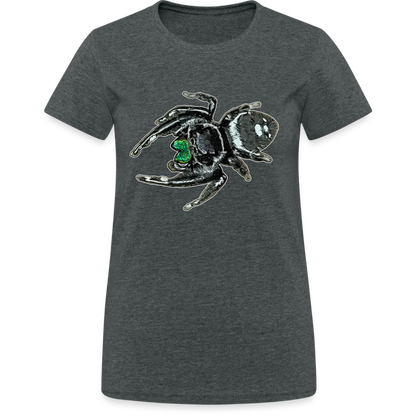 Frauen Gildan Heavy T-Shirt Phidippus regius White Bahamas male - Dunkelgrau meliert