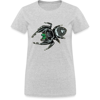 Frauen Gildan Heavy T-Shirt Phidippus regius White Bahamas male - Grau meliert