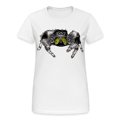 Frauen Gildan Heavy T-Shirt Phidippus regius Rastafari male - weiß