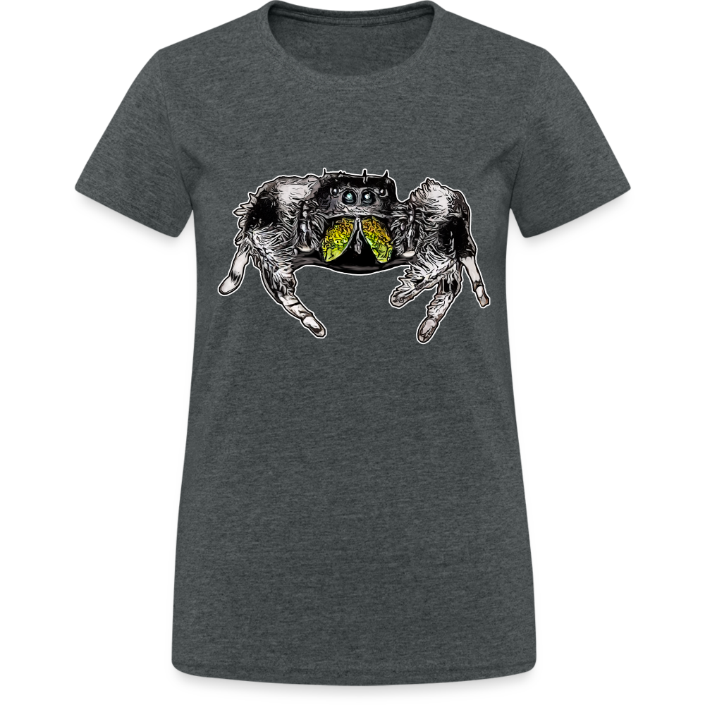 Frauen Gildan Heavy T-Shirt Phidippus regius Rastafari male - Dunkelgrau meliert