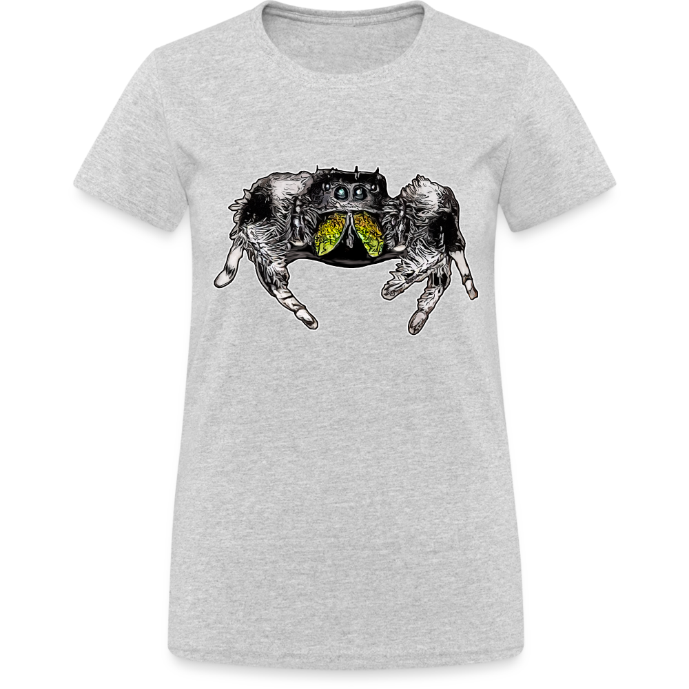 Frauen Gildan Heavy T-Shirt Phidippus regius Rastafari male - Grau meliert