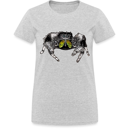 Frauen Gildan Heavy T-Shirt Phidippus regius Rastafari male - Grau meliert