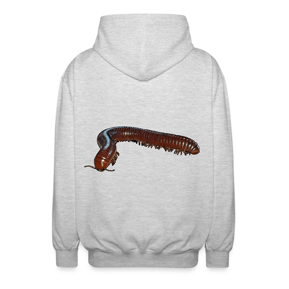 Unisex Zip-Hoodie Ophistreptus guineensis - Hellgrau meliert