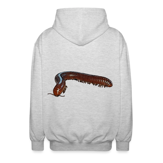 Unisex Zip-Hoodie Ophistreptus guineensis - Hellgrau meliert