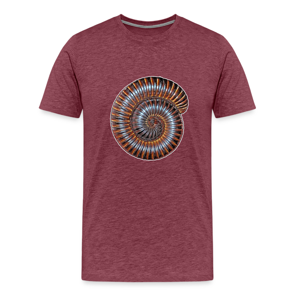 Männer Basic T-Shirt Archispirostreptus gigas - Bordeauxrot meliert