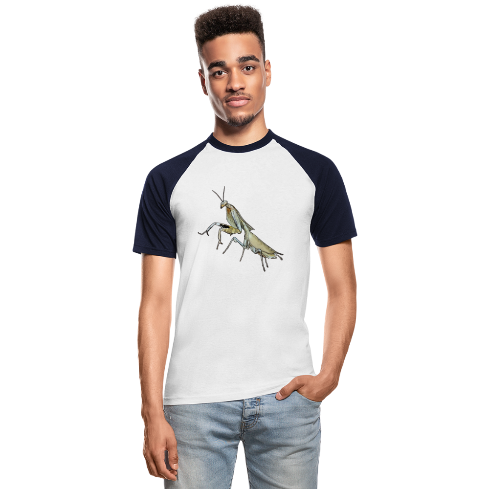 Männer Baseball T-Shirt Deroplatys truncata female - Weiß/Navy
