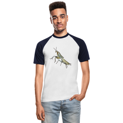 Männer Baseball T-Shirt Deroplatys truncata female - Weiß/Navy