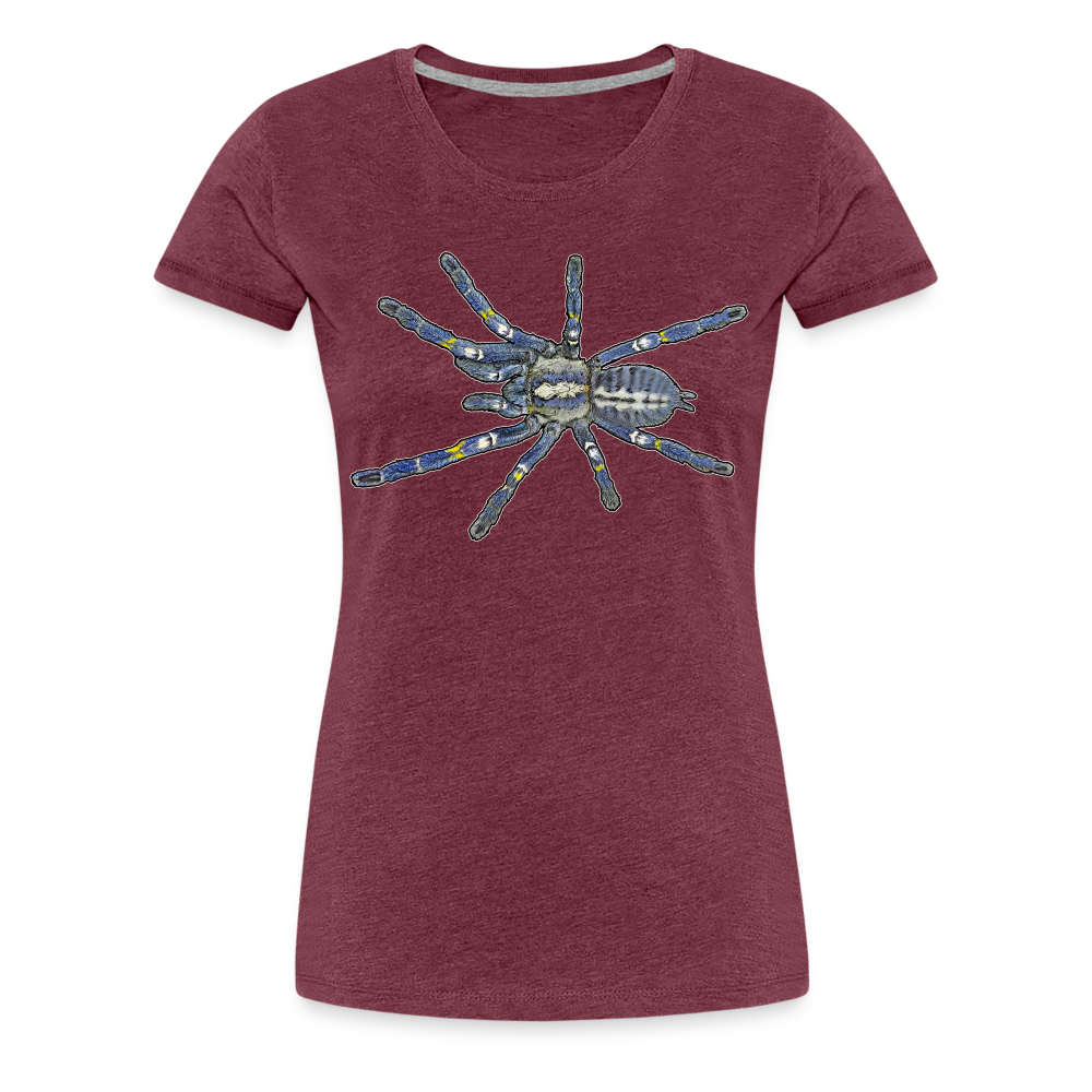 Frauen Basic T-Shirt - Bordeauxrot meliert