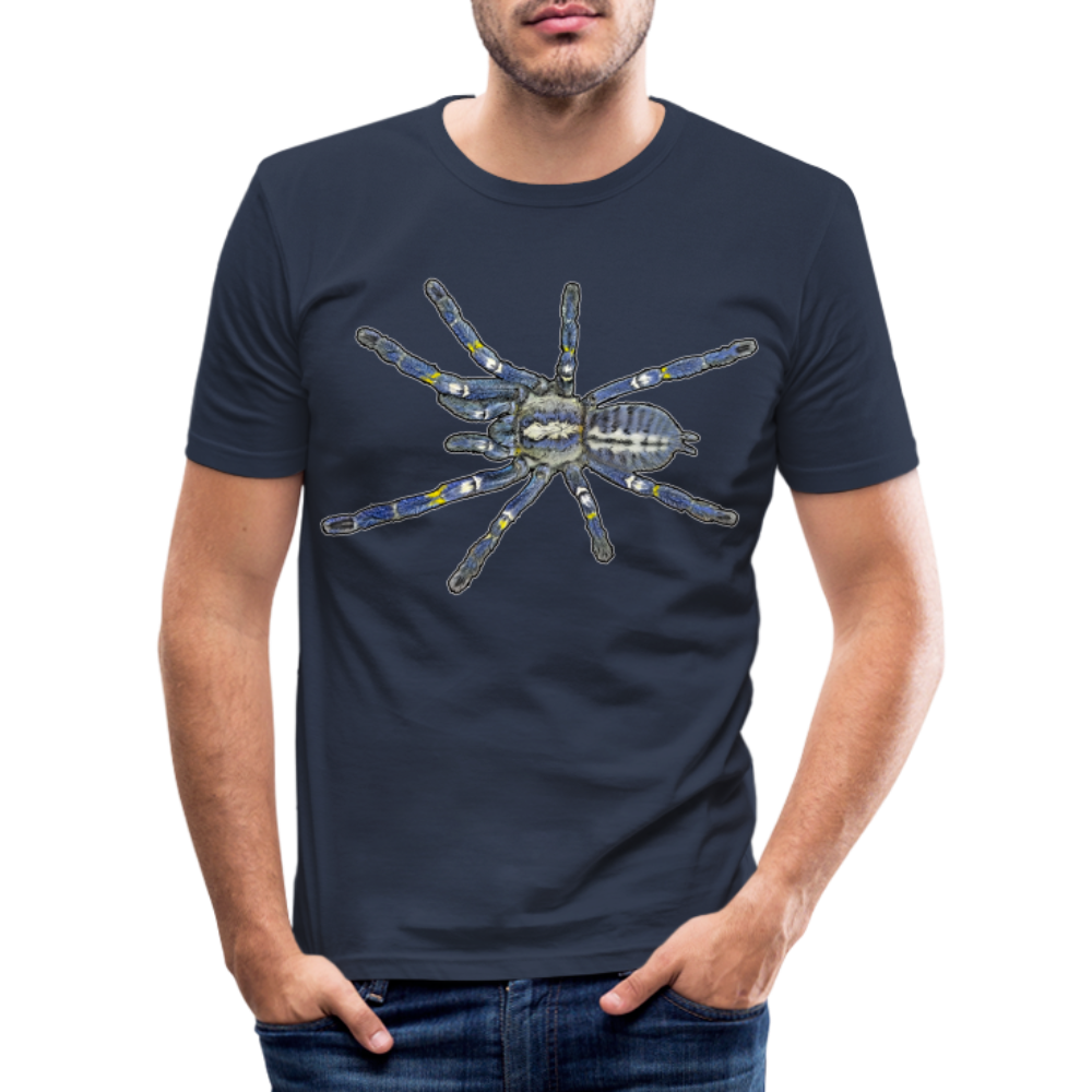 Männer Slim Fit T-Shirt Poecilotheria metallica - Navy