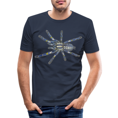 Männer Slim Fit T-Shirt Poecilotheria metallica - Navy