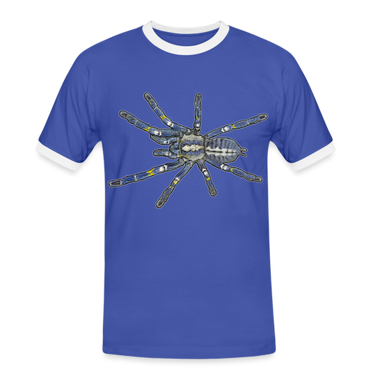 Männer Kontrast-T-Shirt Poecilotheria metallica - Blau/Weiß