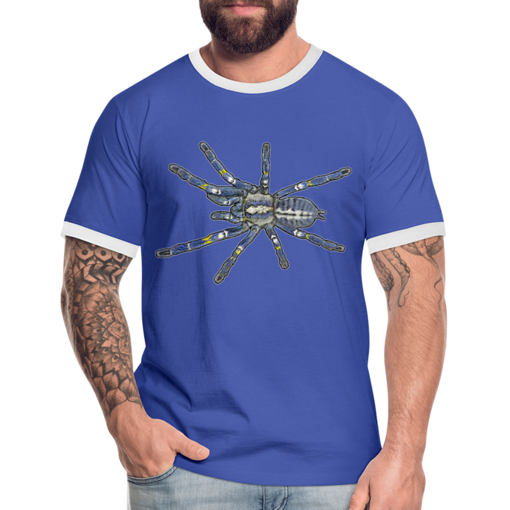 Männer Kontrast-T-Shirt Poecilotheria metallica - Blau/Weiß