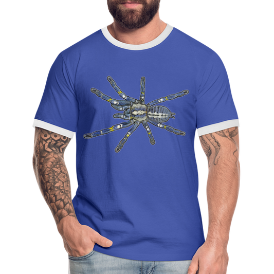 Männer Kontrast-T-Shirt Poecilotheria metallica - Blau/Weiß