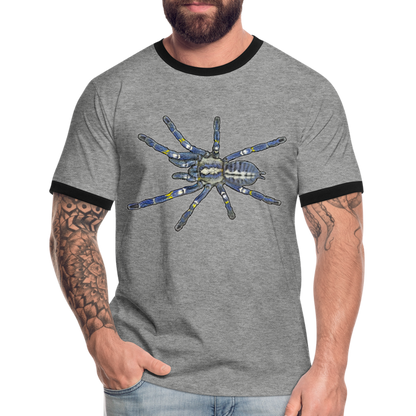 Männer Kontrast-T-Shirt Poecilotheria metallica - Grau meliert/Schwarz